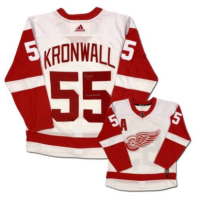 NIKLAS KRONWALL Signed Detroit Red Wings White Adidas PRO Jersey