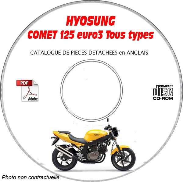 Catalogue pieces HYOSUNG COMET 125 euro-3 en anglais sur CD-ROM de rechange