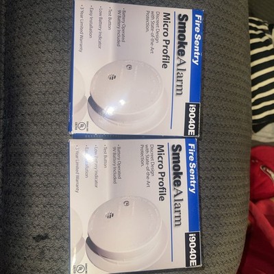 2 Kidde Fire Sentry i9040E Battery Operated Smoke Detector Alarms White NEW