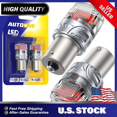2 x 1156 RED 12V 21W BA15S Light Bulb Auto Car Brake Stop Signal Turn Tail Lamp