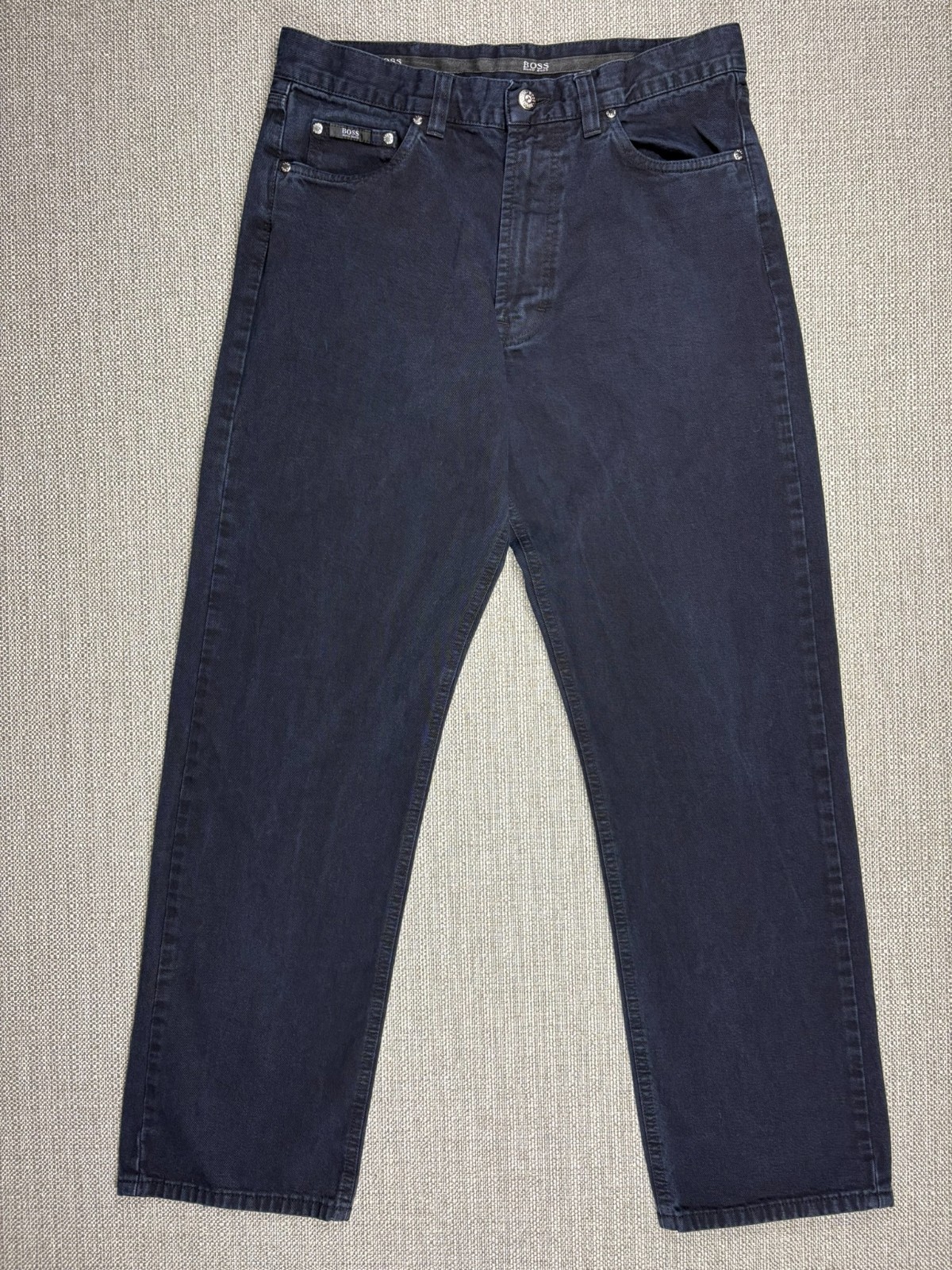 Hugo Boss Men's Jeans Pants 34x32 Dark Blue Denim Regular Mid Rise Dark Wash