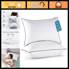 King Size Pillows Set of 2 - Soft Supportive Down Alternative for Side & Back Sl