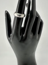 Vintage Classic Sterling Silver Milgrain Edge Domed Band Ring Unisex US 5.75