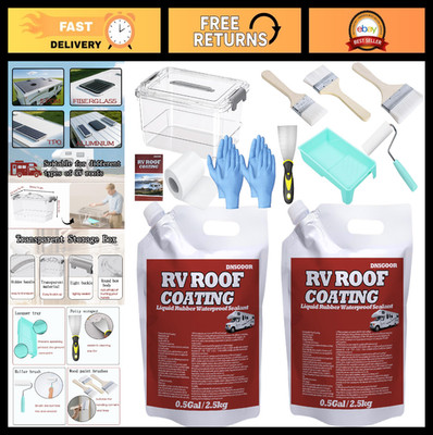 White RV Roof Coating 1 Gallon - Waterproof Sealant, Solar Reflective, Flexible