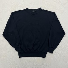 Vintage Guess Jeans Sweatshirt Mens Medium Black Crewneck Pullover Embroidered