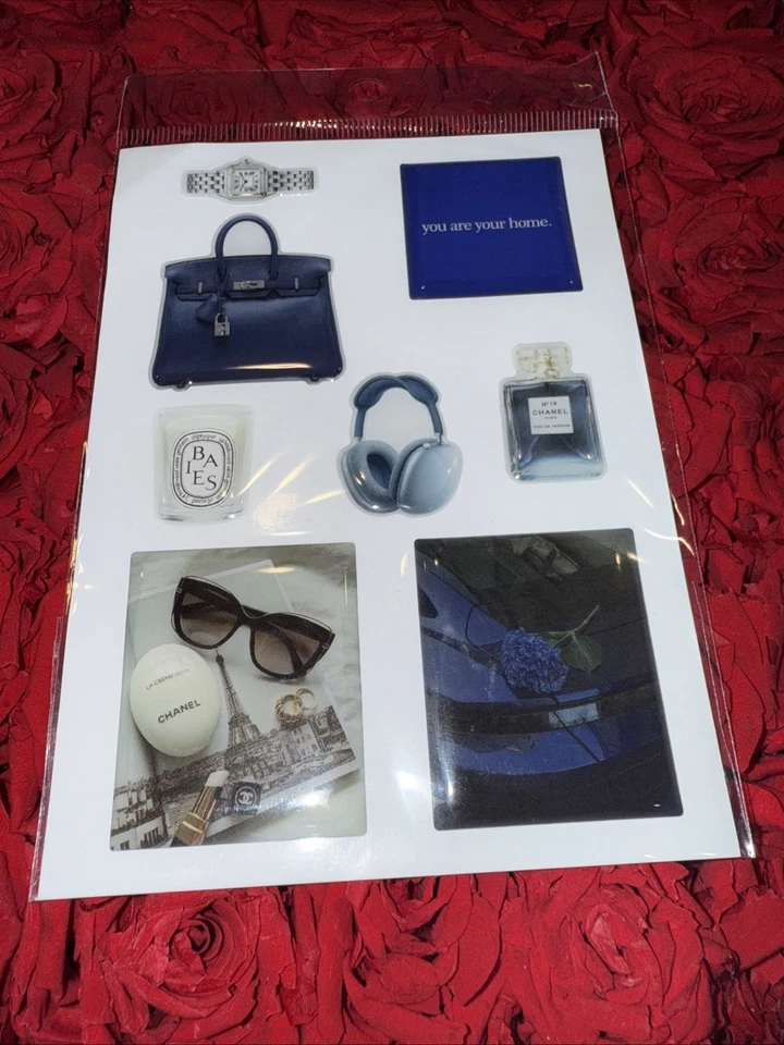 3D stickers for phone cases, trendy epoxy sticker set, Set of 8 Blue💙 - Image 2 of 3