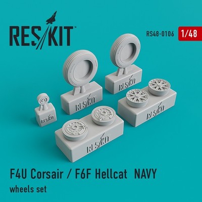 RESKT-RS48-0106 Res/Kit F4U Corsair / F6F Hellcat NAVY wheels set