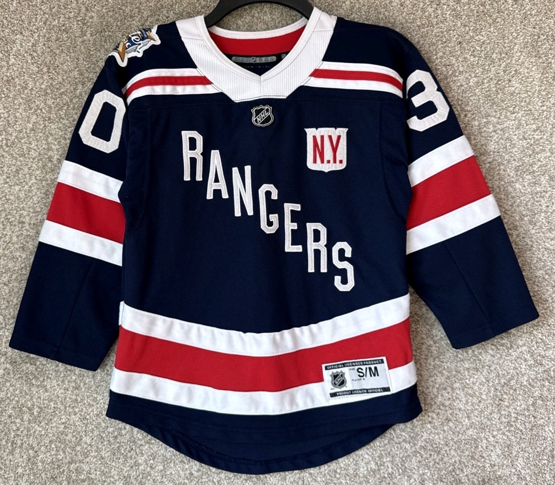 NHL Boys Youth S/M New York Rangers Henrik Lundqvist 2018 Winter Classic Jersey