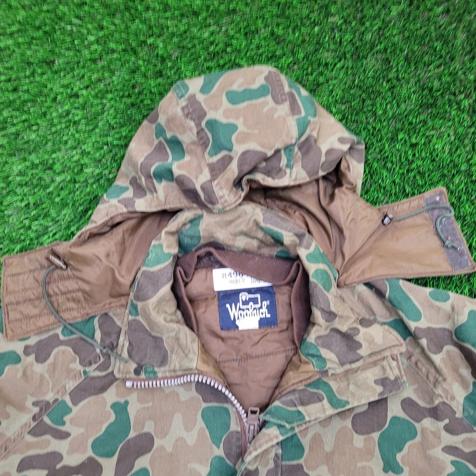 Chaqueta Parka Con Capucha Cazadora Pato Woolrich Años 80 De Colección Para Hombres XL Aislada EE. UU. Foto 3 de 4