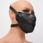 BDSM Half Face Mask Hood Mouth Gag Ball Bondage Restraints Expander Adults Games — photo 9