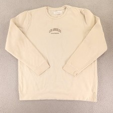 PacSun Sweatshirt Mens L Beige Embroidery Cotton Los Angeles California