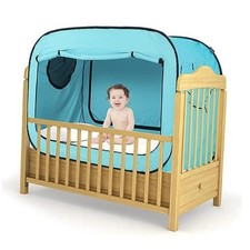 Poray Pop Up Baby Bed Tent Privacy Tent for Toddler Sleeping with 2 Zipper blue