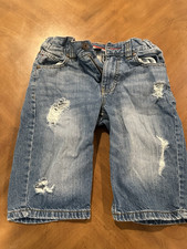 Tommy Hilfiger Boys Denim Shorts Size 10 Blue Distressed Medium Wash Pockets