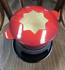 Klee Red Enameled Cast Iron Fondue Set NIB!