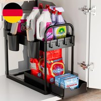 Gemwon KüChen Organizer, 2 Etagen Unter Waschbecken Regal Mit 4 Haken & 2 Tassen