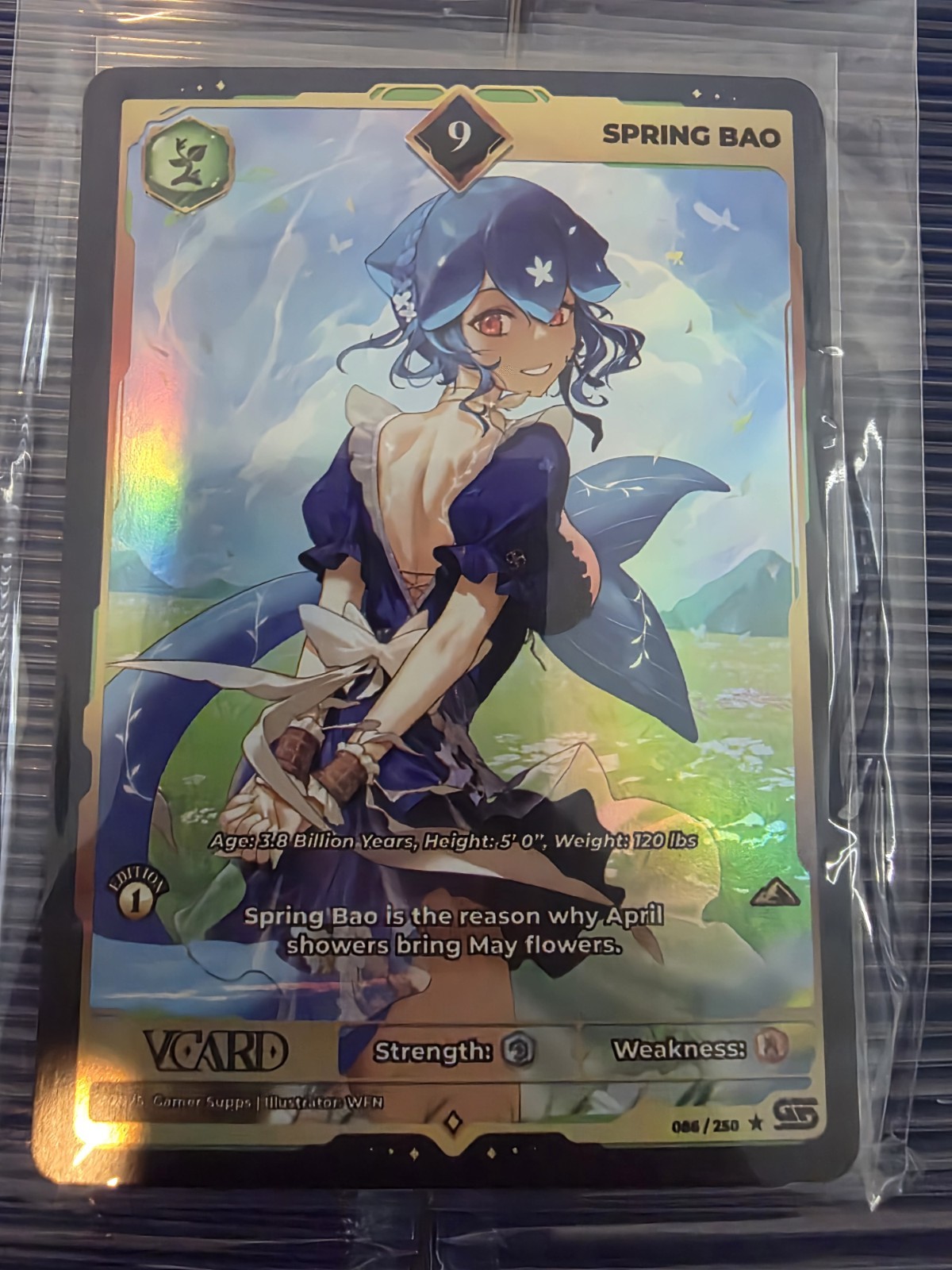 Spring Bao 9 Holo 1st Edition Awakened Worlds Card GamerSupps VCard 086/250