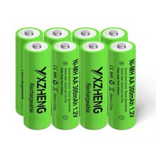 8Pcs AA Battery 1.2v Rechargeable NI-MH 300mAh for Outside Solar Lawn Light 8AA