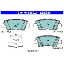Satz Bremsbeläge Bremsklötze hinten für Hyundai Kona OS Solaris HCR | 933464