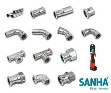 SANHA Pressfitting C-Stahl 15–35 mm Serie 24000 Heizung Sanitär Pressfittinge