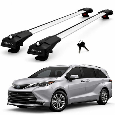 2X Roof Bars for Toyota Sienna Xl40 2021-2026 Lockable Roof Rack Cross Bars Grey