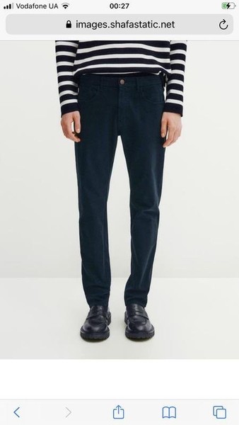 Men Massimo Dutti Trousers Navy Cotton 32 / M / 46