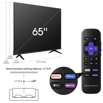 Hisense 65R6E4 65 inch 4320p CRT Smart TV for sale online | eBay