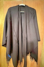 CAPE SHAWL WRAP OPEN FRONT IN BROWN-ONE SIZE FITS ALL-100 ACRYLIC