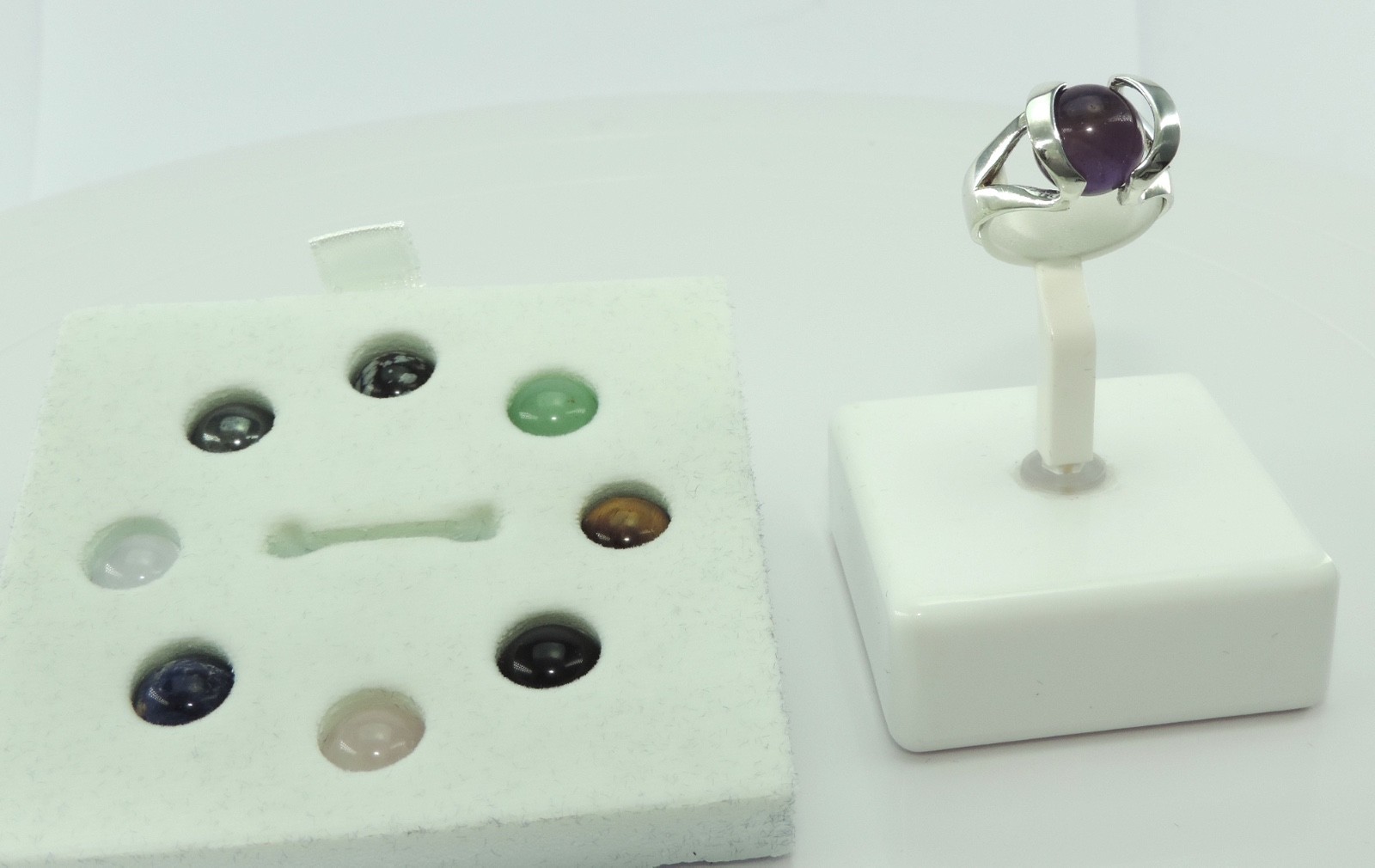 Ladies Ring with Interchangeable Semi Precious St… - image 1