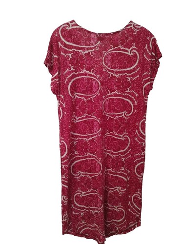 NEW Lucky Brand Pink Shift Dress Medium Pink Print Short Sleeve Tee Sundress V - Picture 6 of 6