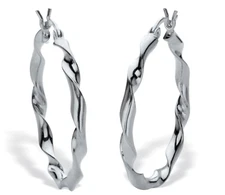 TWISTED STERLING SILVER 1.25" DIAMETER EARRINGS