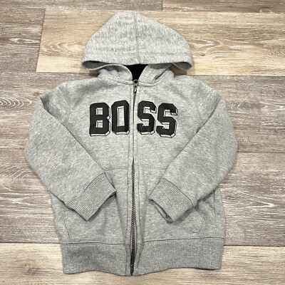 Children's Place Gray Boss Zip Up Hoodie Boys 5T