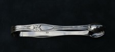 Finely Engraved Georgian Sterling Silver Sugar Tongs, London 1802, John Fayle