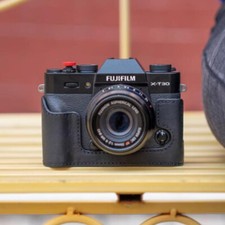 Real Leather Handmade Camera Half Case Bag Cover For Fujifilm XT30 XT30II XT20