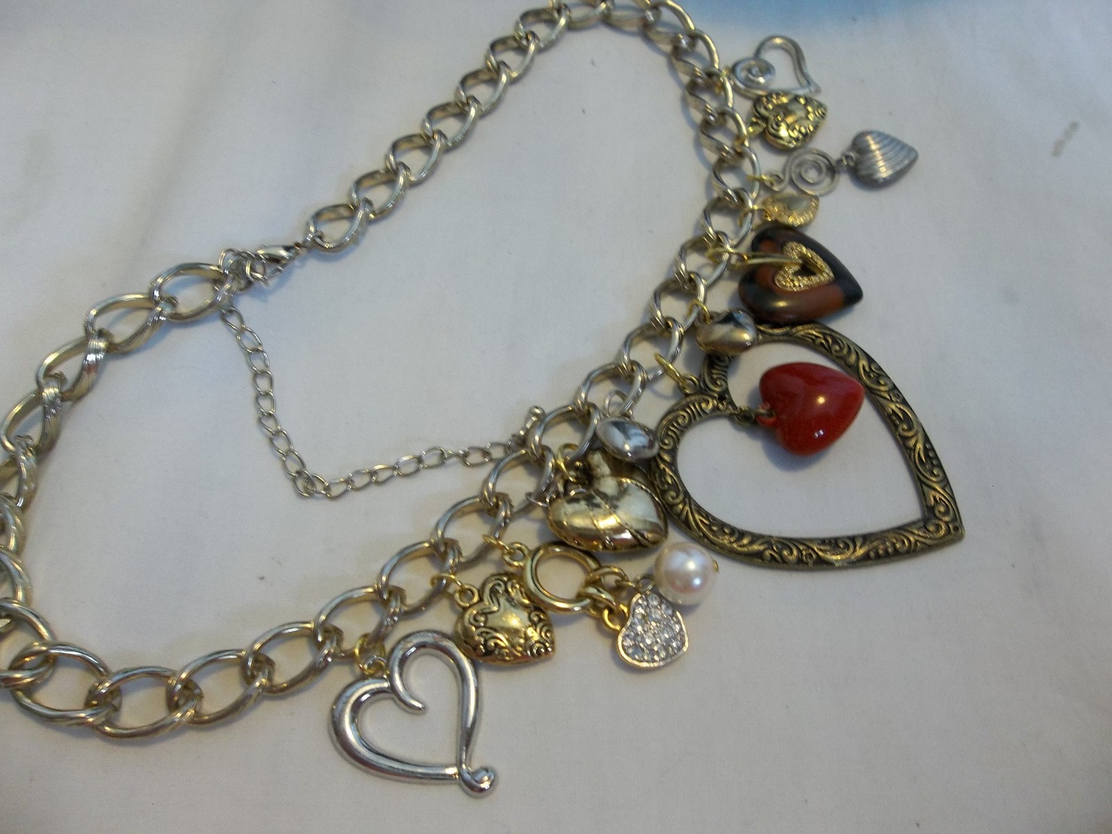 Assemblage Statement Red Heart Rhinestone Valenti… - image 4