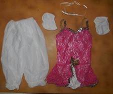 NWT Dance Glittered Raspberry Lace Overlay Peplum Bloomers Puff Sleeves Child
