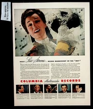 1943 Columbia Masterworks Records Music Woman Singing Vintage Print Ad 37930