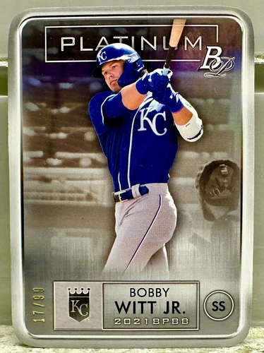 JERSEY # MATCH! 2021 Topps Platinum Bowman Bobby Witt RC Die-Cut 17/99! (1/1)!