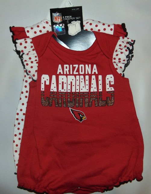 2) Arizona Cardinals Cards Body Suit 36 Months NFL Football Girls KIDS