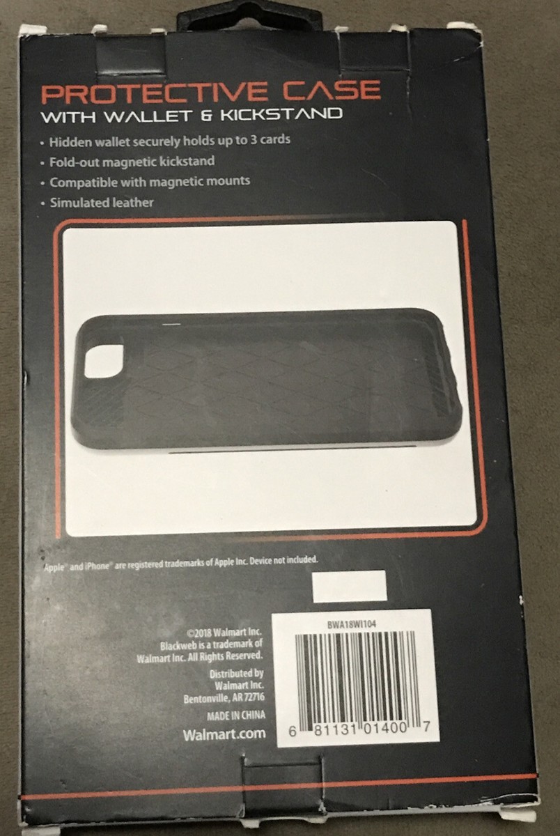 Blackweb Rugged Protective IPHONE 6/7/8 Case With Wallet And