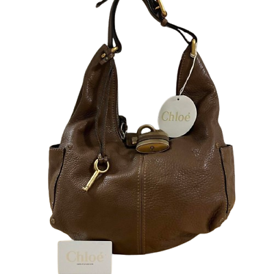 Chloe Paddington Brown Gold Padlock Key Hand Shoulder Bag Chloe Paddington Brown Gold Padlock Key Hand Shoulder Bag