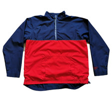 Cheetah Youth 1/4 Zip Long Sleeve Windbreaker Blue Red Size Large 14/16 