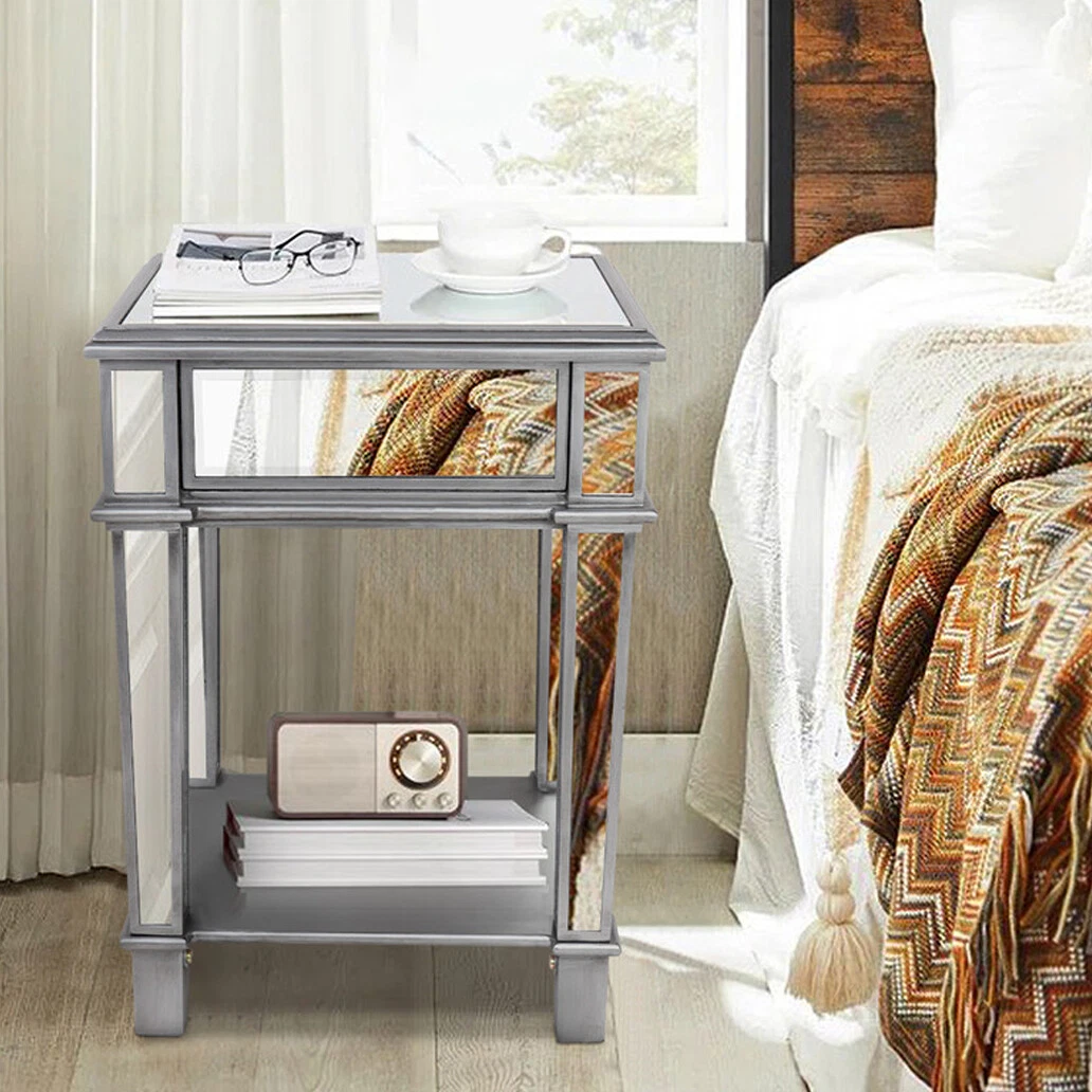 Mirrored sofa side table outlet