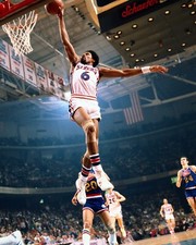 Julius Erving Aerial Dunk Philadelphia 76ers 8x10 NBA Vintage Basketball Photo