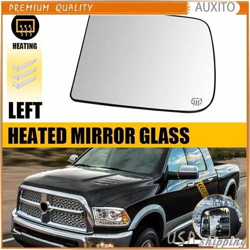 Upper Left Driver Side Heated Towing Mirror Glass For Dodge Ram 1500 2500 3500 F