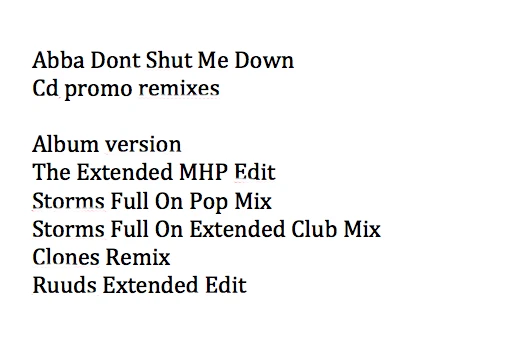 Abba Dont Shut Me Down cd single remixes - Image 2 of 2