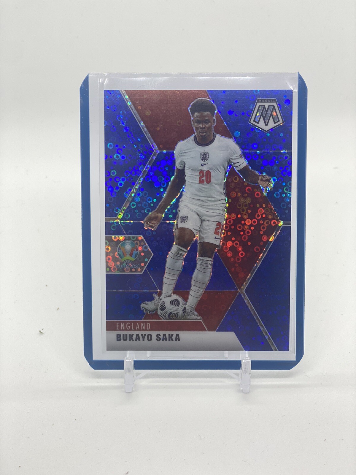 2021 Panini Mosaic EURO BUKAYO SAKA SSP BLUE CIRCLES PRIZM /99 ENGLAND RC Rookie