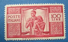 REPUBBLICA 1945 BELLA DEMOCRATICA 100 Lire Valore Nuovo MLH Sassone 575,00 Euro.