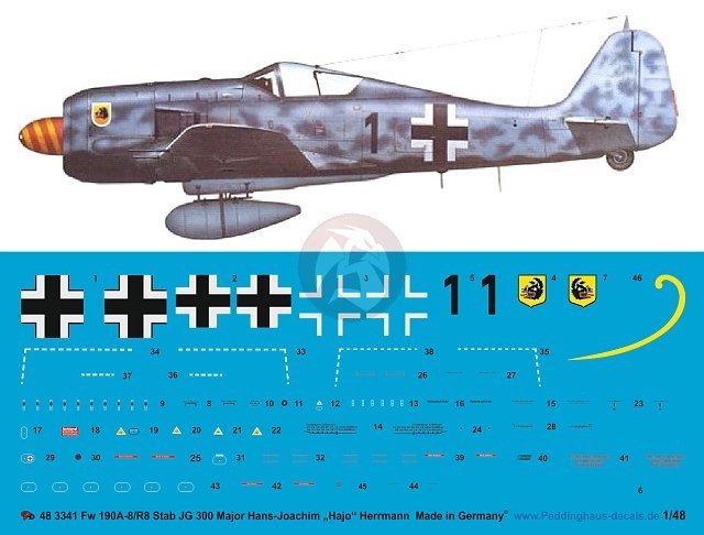 Peddinghaus 1/48 Fw 190 A-8/R8 Markings 