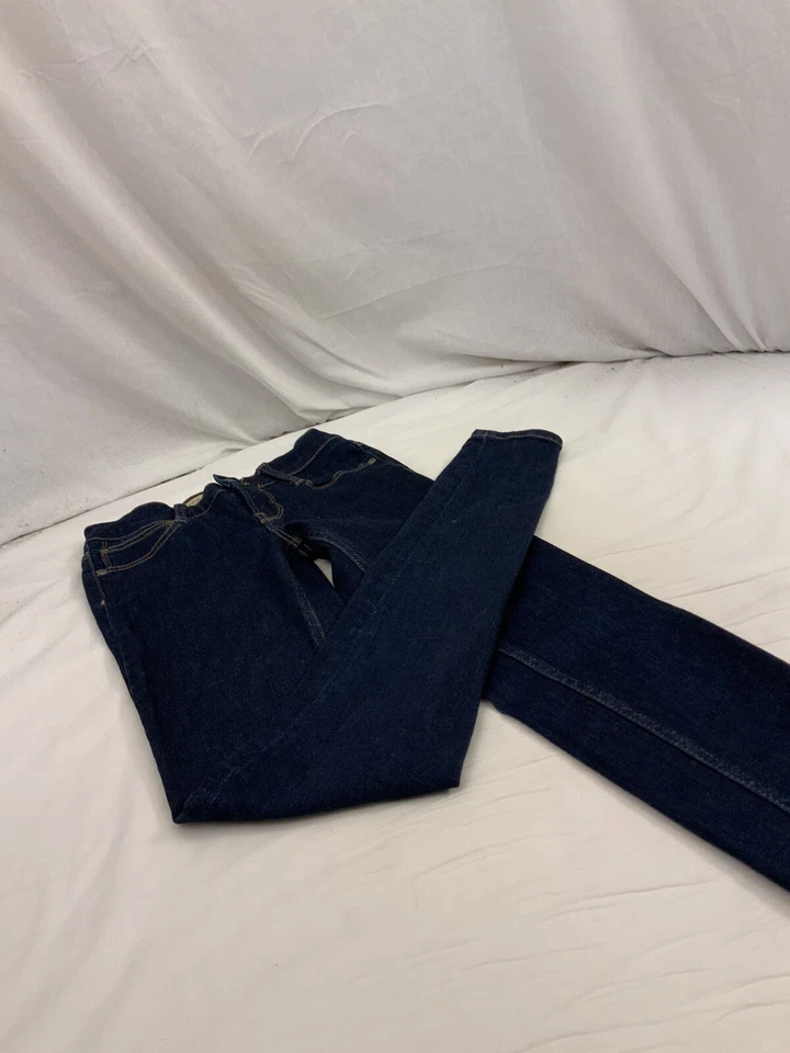 Pantalones de mezclilla French Connection talla 2 piel oscura ajustados algodón elástico tiro bajo YGI Y1-956 Foto 4 de 4