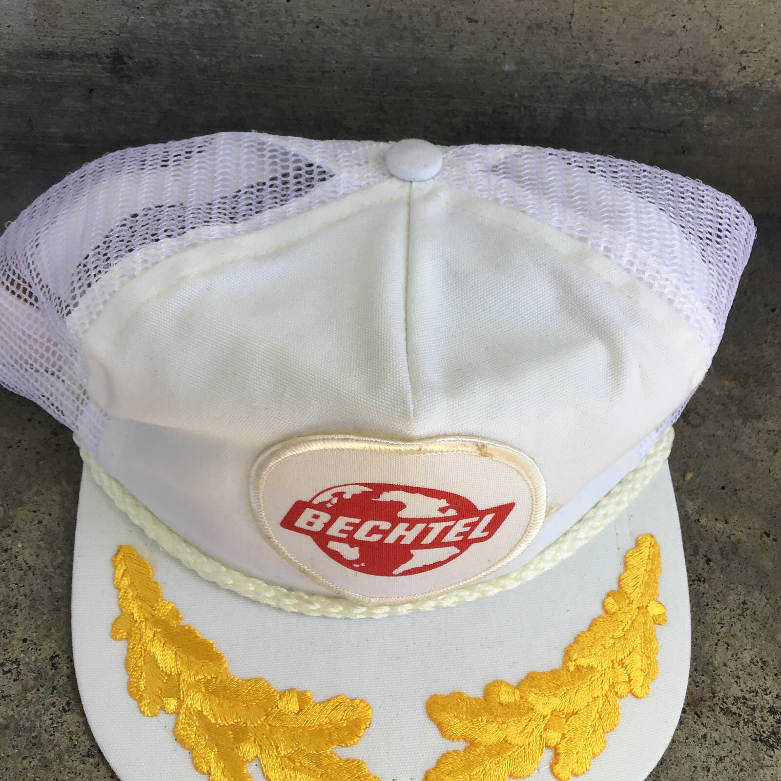 Vintage Bechtel Patch Hat White Adjustable Strap … - image 5